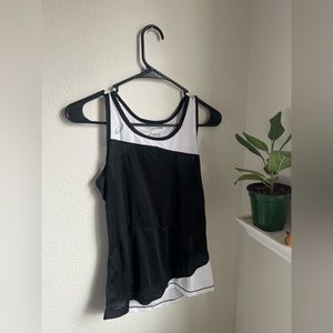 asics black tank top womens XS muscle tee workout atheletic yoga top shirt